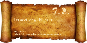Trnovszky Miksa névjegykártya